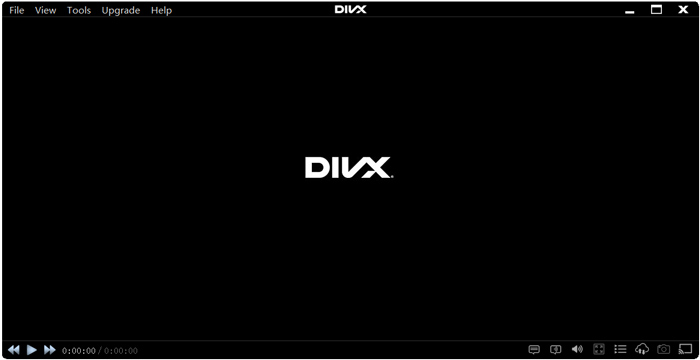 The initial window of the DivX player during its Setup DivX Setup window
