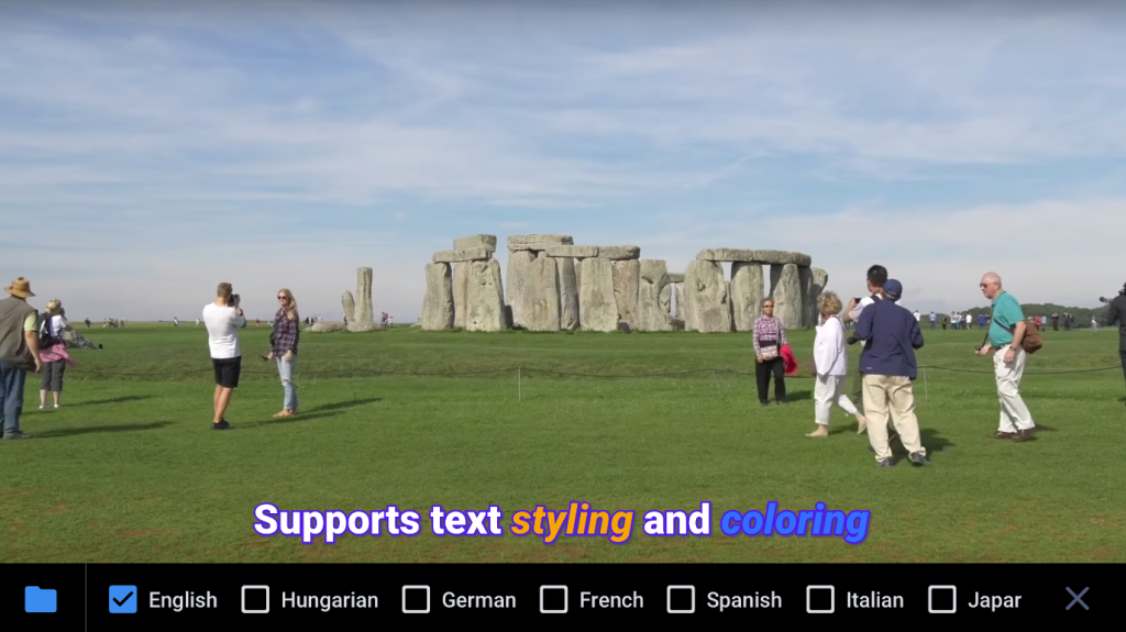 Text styling and coloring feature of the MX Player is described MX Player’s window screenshot