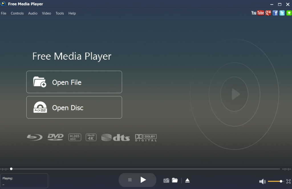 Free Media Player by Aiseesoft for Windows after installation Free Media Player window