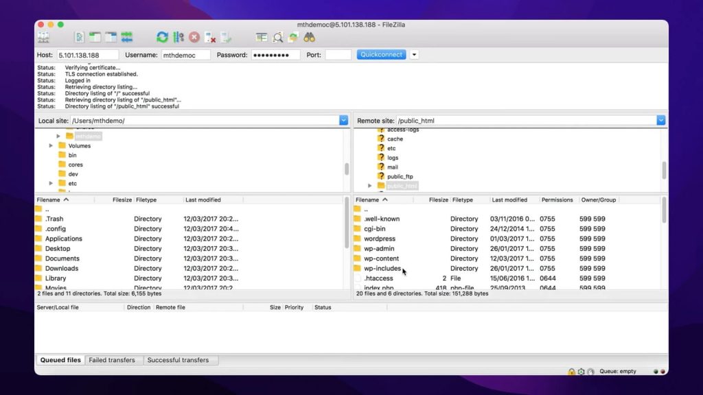 FileZilla One of the best FTP client that compatibles with all major platforms.
