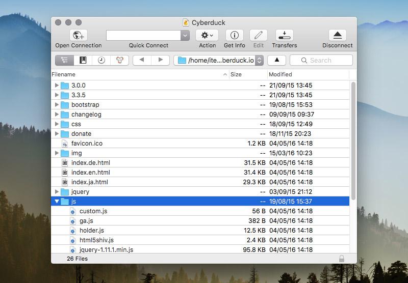 Cyberduck Cyberduck works with different protocols and cloud storage services.